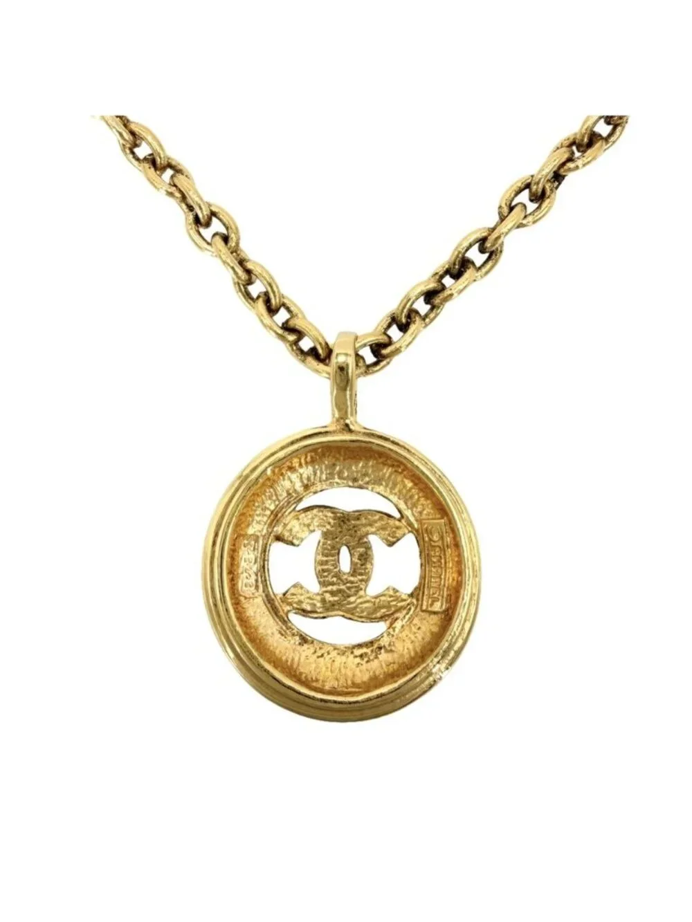 Chanel Necklace Round CC Logo Vintage